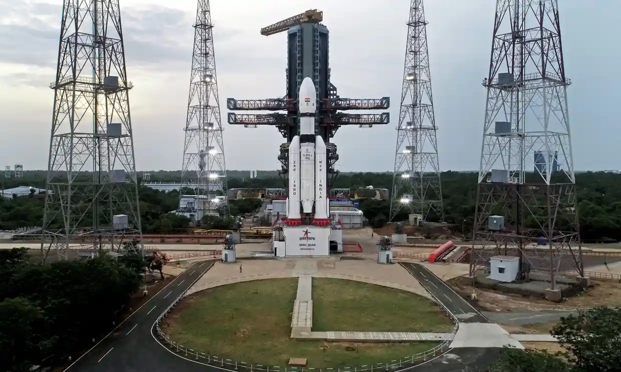 https://dazzlingdawn.com/wp-content/uploads/2023/07/The-Indian-space-agencys-third-lunar-exploration-mission-Chandrayaan-3-on-a-launch-pad-in-Andhra-Pradesh-state.-Photograph-Indian-Space-Research-OrganisationEPA.webp