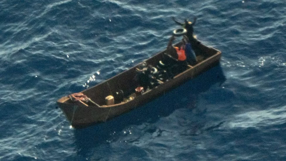 The four survivors were rescued after their boat capsized
